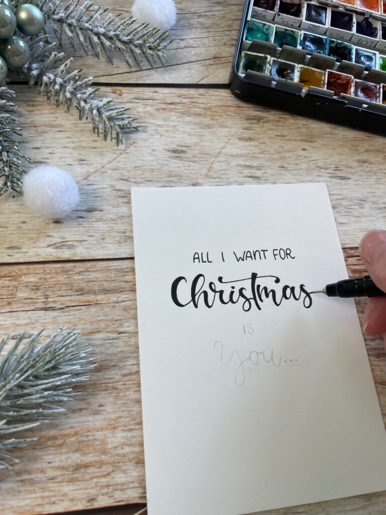 Vorlage übertragen und Lettering nachziehen