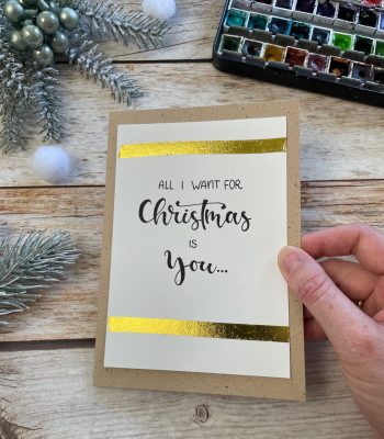 Sandra – Reingemalt – Aquarellmalen lernen, Handlettering und DIY Grußkarten – Weihnachtskarte gestalten14 fertige Weihnachtskarte