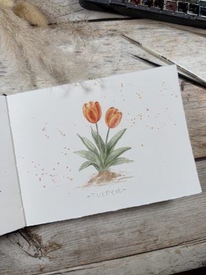 Sandra - Reingemalt - Aquarellmalen lernen, Handlettering und DIY Grußkarten - Zeit für Pinsel und Farbe Frühlingserwachen (11)